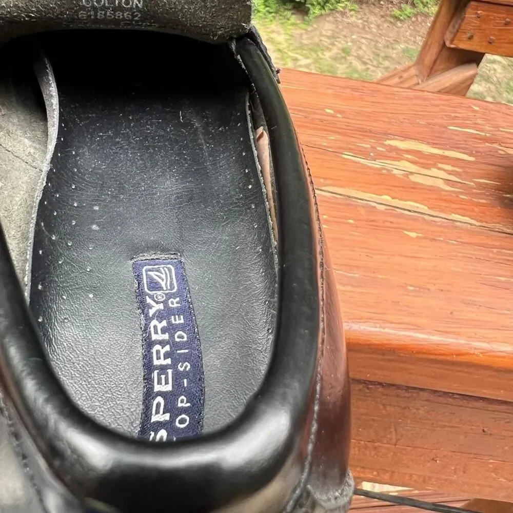 Sperry Colton Youth 1.5  Black Penny Loafers Dress School Shoes